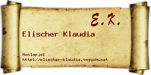 Elischer Klaudia névjegykártya